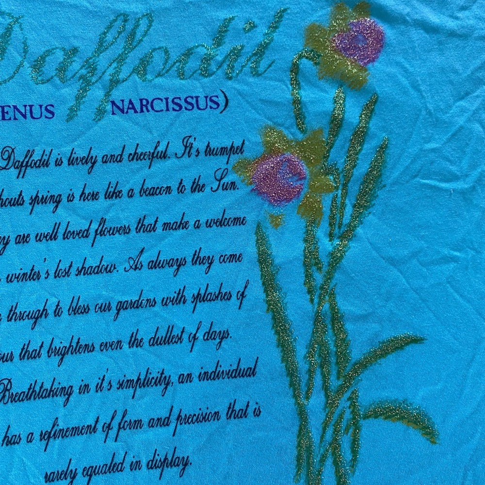 Vintage Ameri-Flora 1992 Tee ; Daffodils Beauty - image 4